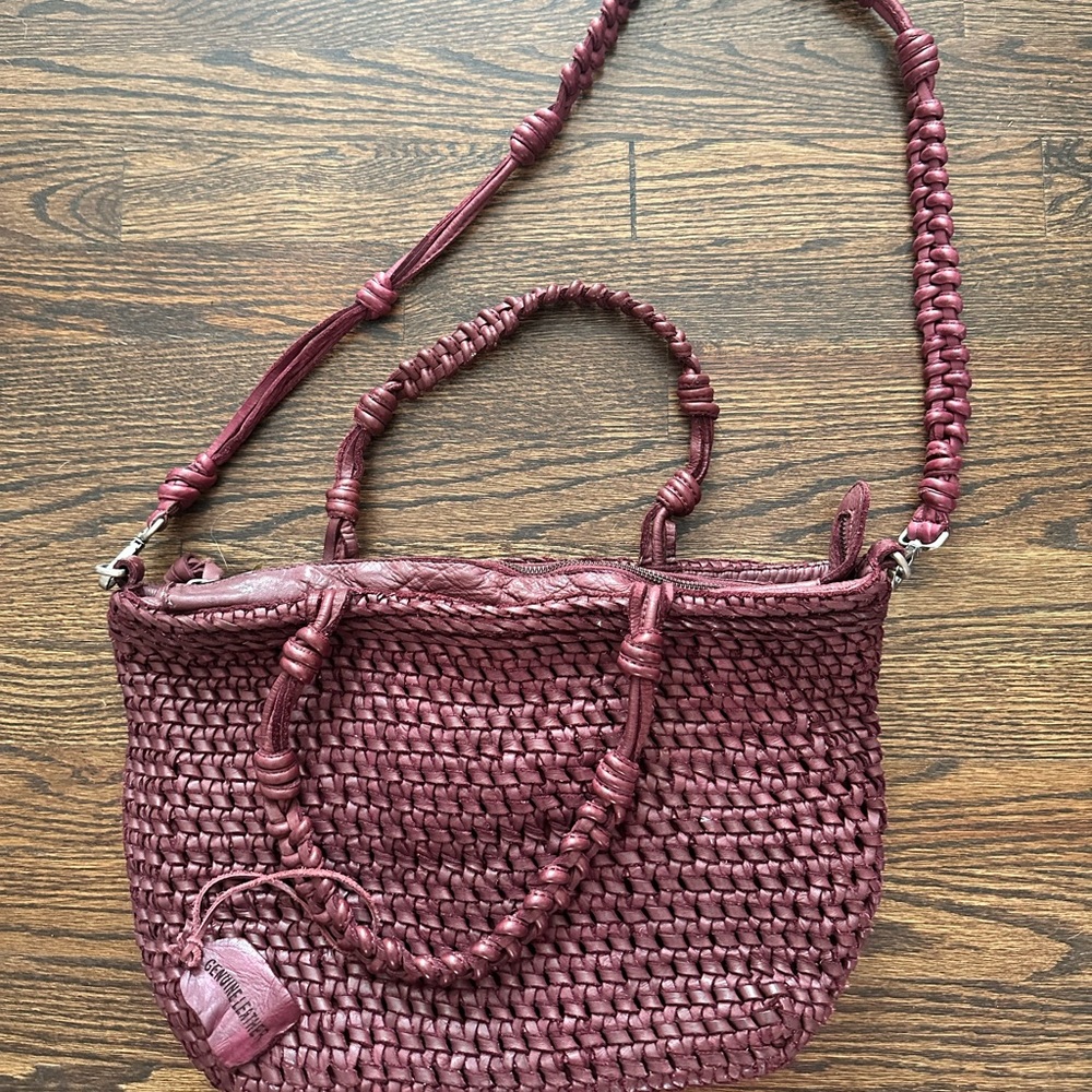 Genuine Leather Burgundy Purse
